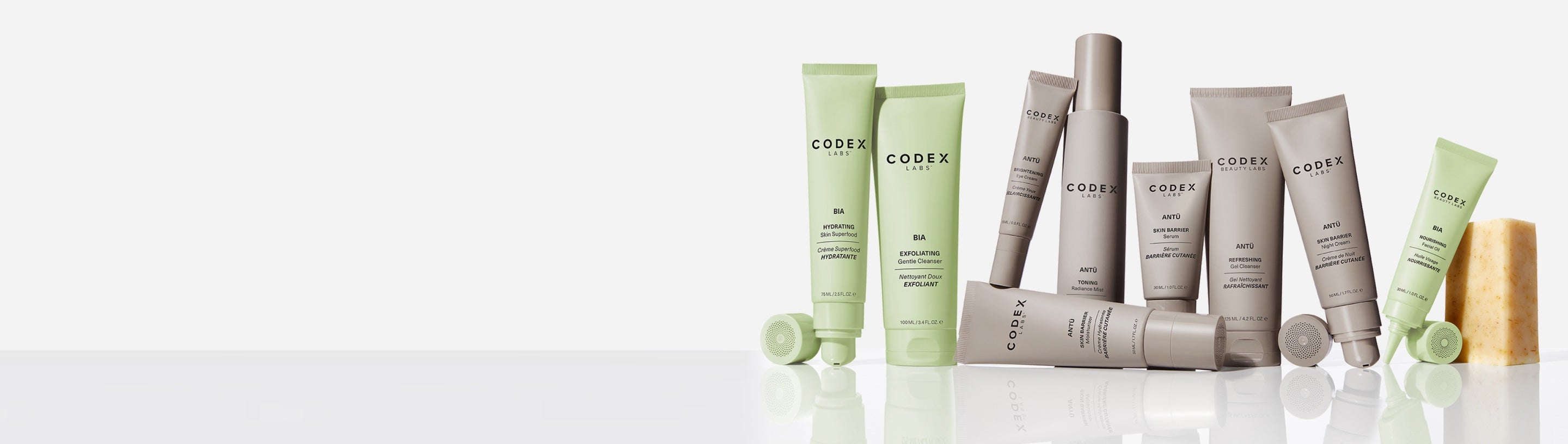 Psoriasis prone skincare products on a white background.