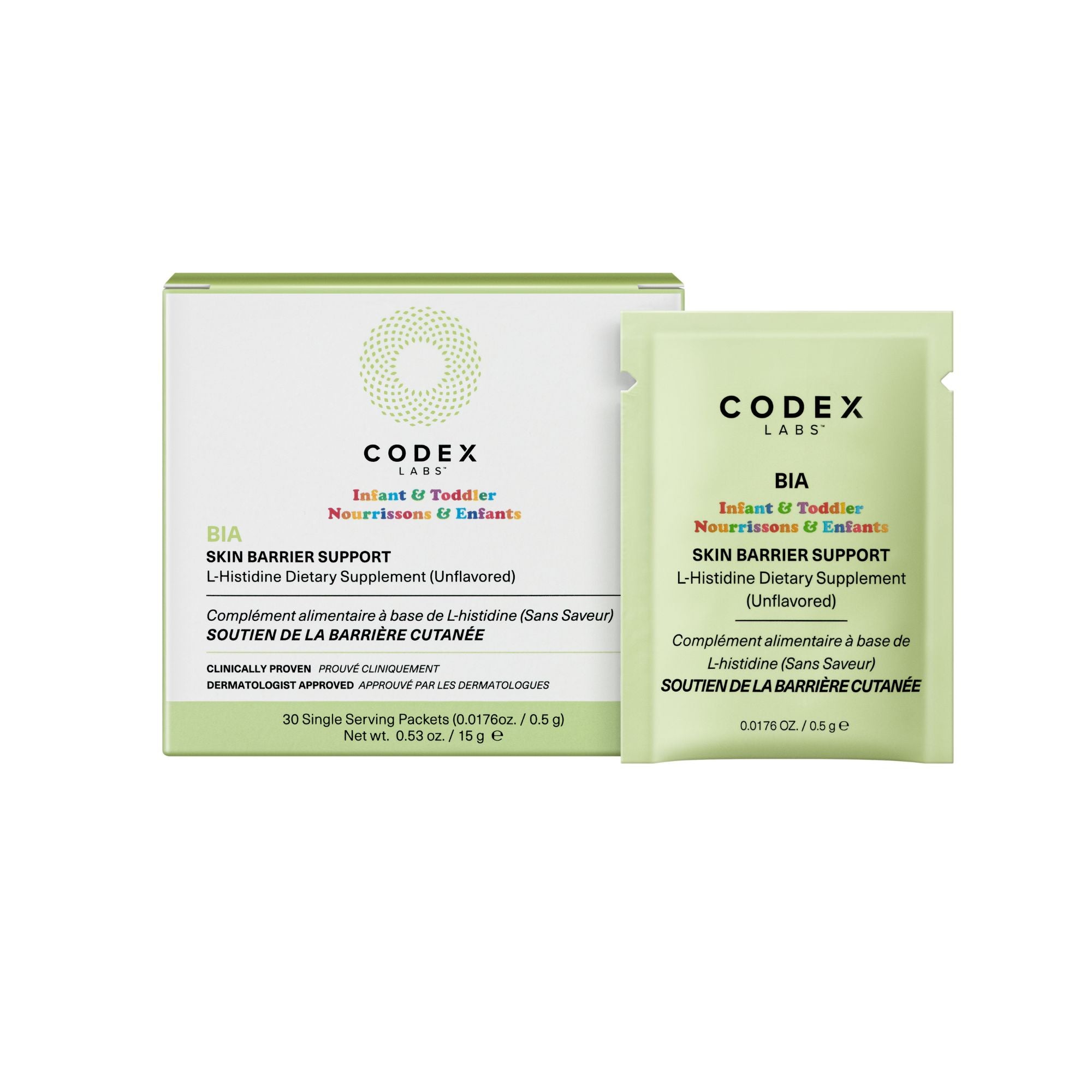 Codex Labs BIA skin barrier support supplement packaging on a white background