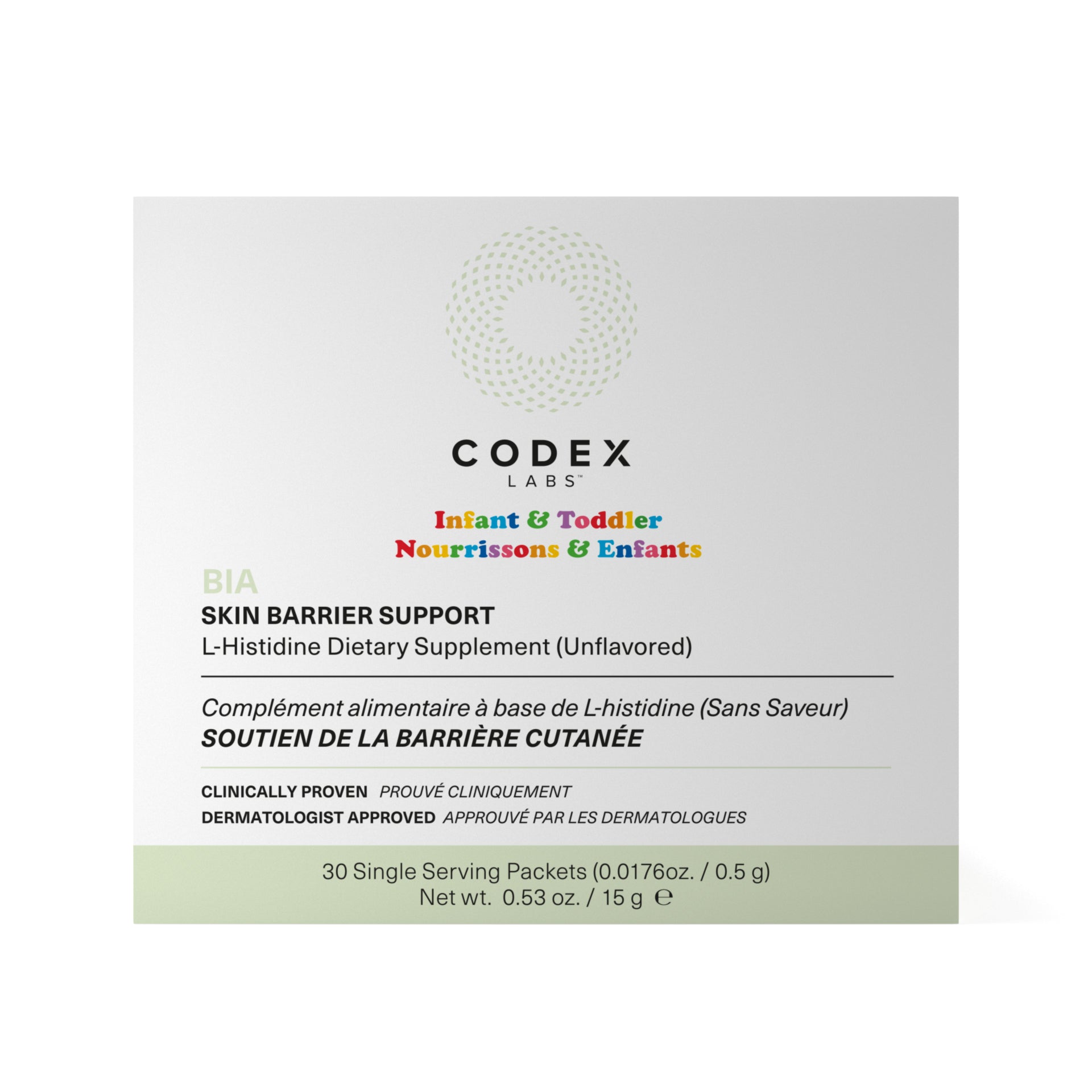 Codex Labs Skin Barrier Support supplement packaging on a white background