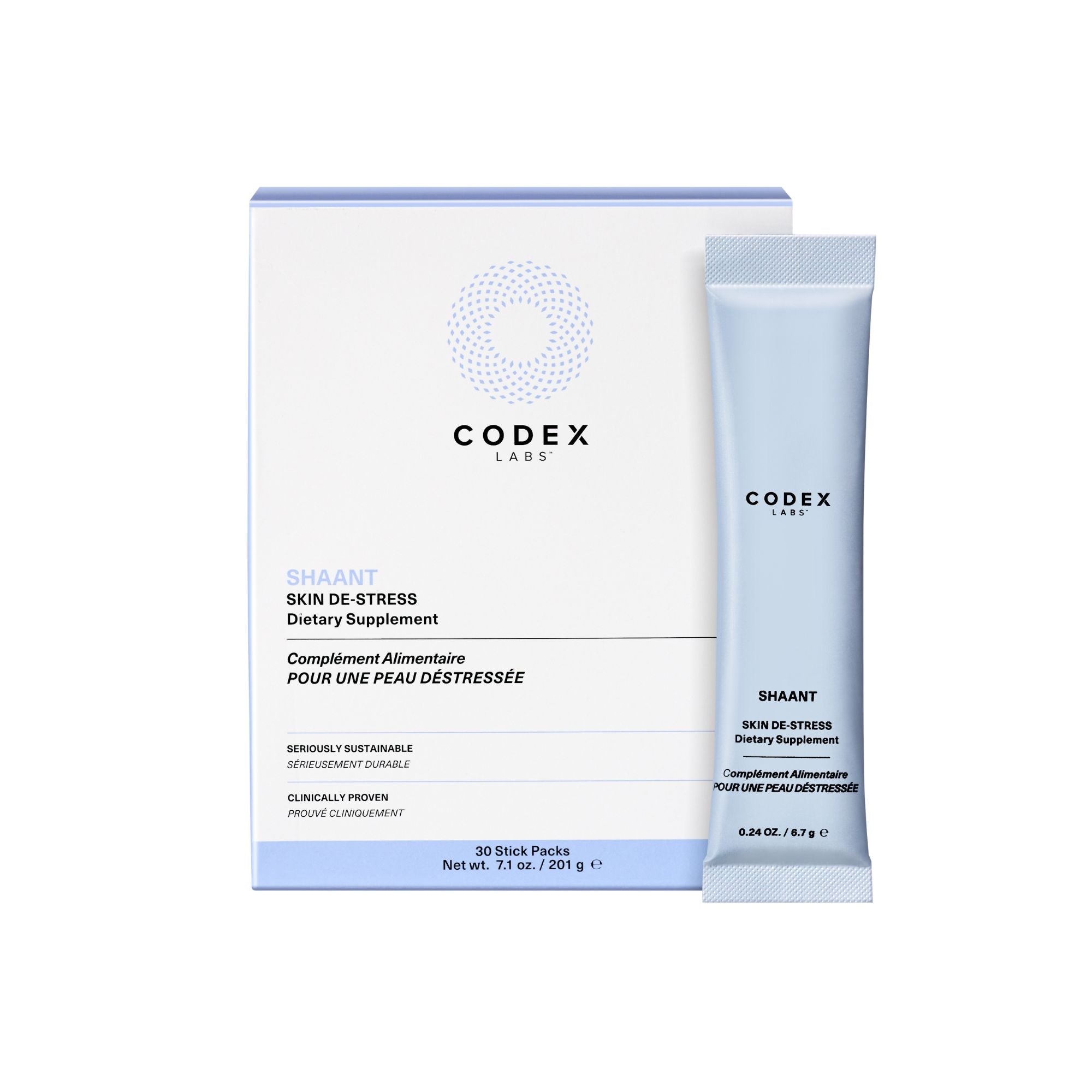 Codex Laus dietary supplement packaging on a white background